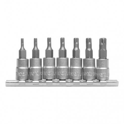 Набор головок-вставок 1/4 " 5 ти гранных TORX TS10 - TS40с отверстием 7шт. YATO YT-0461