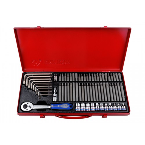 Набор инструмента биты-вставки 3/8", TORX, SPLINE, HEX, 69 предметов KING TONY 5169PR