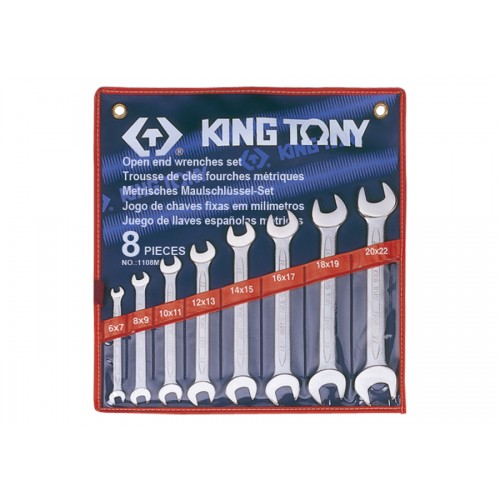 Набор ключей рожковых 8шт. (6-22 мм) KING TONY 1108MR