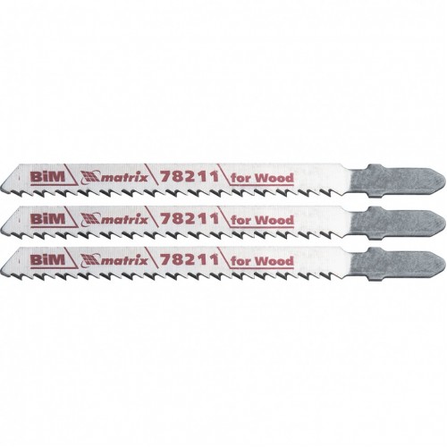 Полотна для электролобзика по дереву, 3 шт, T101BF, 75 x 2,5 мм, Bimetal MATRIX PROFESSIONAL 78211
