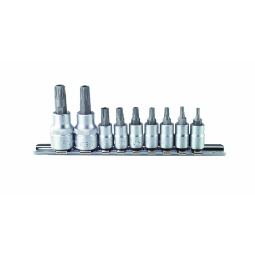 Набор бит-насадок 1/4", 3/8",5-лучевых с отверстием TS10-TS50 9 пр.