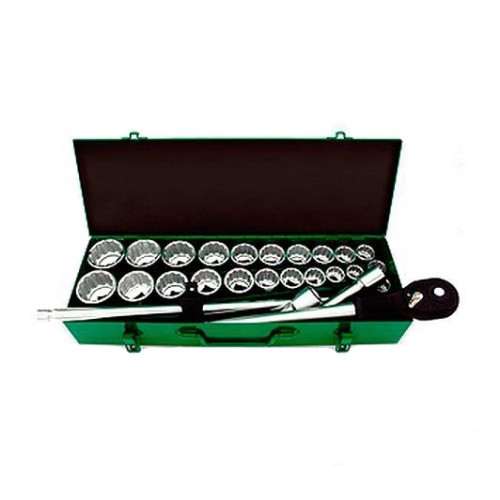 Набор инструмента метр.+дюймового 3/4" 26ед. (12-гр.) metal case TOPTUL GCAD2608