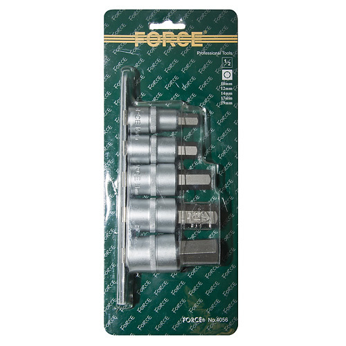 Набор головок 1/2" с насадкой HEX 10-19мм.