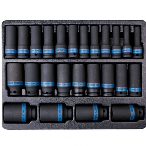Набор головок 1/2" ударных длинных 25ед (08-36mm) KING TONY 9-4435MP