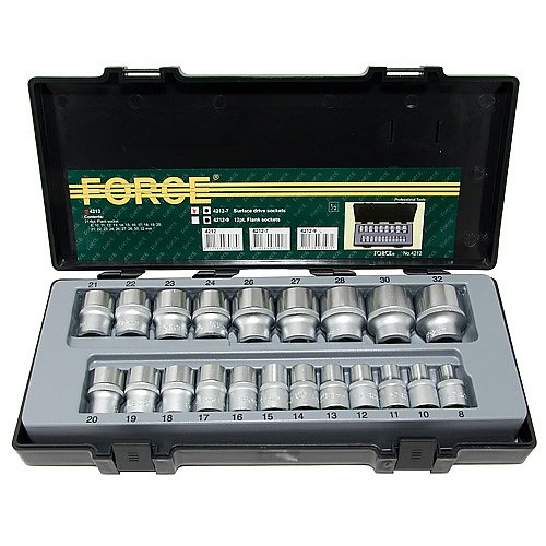 Набор головок 1/2" 8-32мм. 21ед. Surface drive