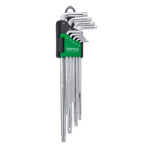 Набор Г-обр. ключей TORX T10-T50 9ед. супердл. с отверстием TOPTUL GAAL0915