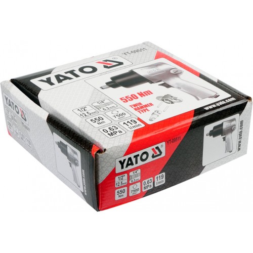 Гайковерт пневмат. ударный 1/2" 550 нм YATO YT-09511