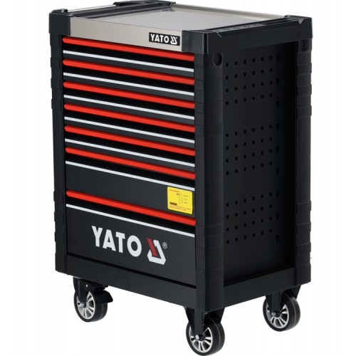 Шкаф-тележка для инструментов YATO 7 ящиков, 985 × 775 × 465 мм, 4 колеса, центральный замок, 2 ключа YT-09034