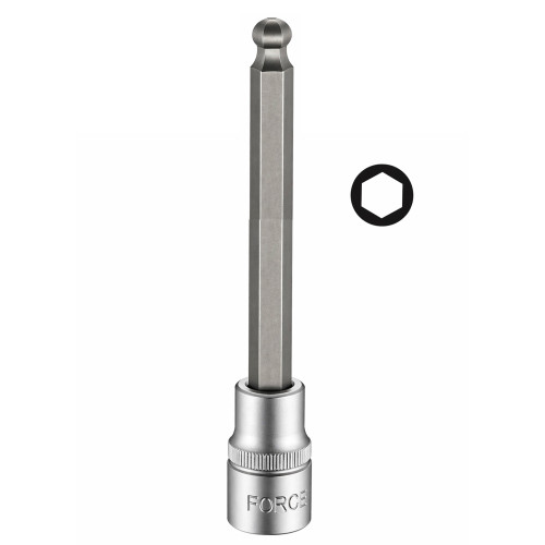 Головка-бита HEX с шаром 8 мм, привод 1/2", L=240 мм FORCE 34524008 F