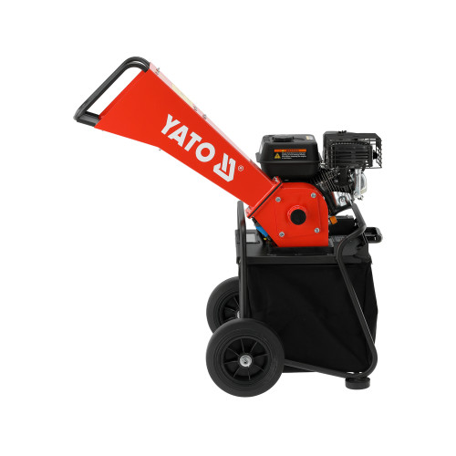 Измельчитель веток бензиновый YATO 4,1 кВт, двигатель 196 см3, для веток до Ø 50 мм, бак 3,6 л, контейнер 64 л YT-86150