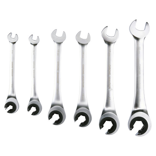 Набор ключей рожково-накидных с трещоткой YATO 8-19 мм, 6 шт YT-01344