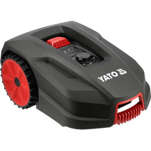 Газонокосарка робот акумуляторна YATO Li-Ion 20 В 4 А·год, площа до 800 м², ширина покосу 18 см, висота 20-60 мм YT-852092