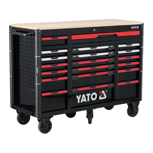Шкаф-тележка для инструментов YATO на 6 колесах, 20 ящиков, 1425×575×1095 мм YT-09006