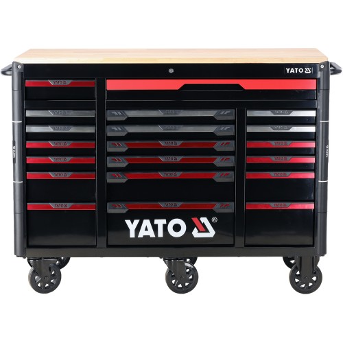 Шкаф-тележка для инструментов YATO на 6 колесах, 20 ящиков, 1425×575×1095 мм YT-09006