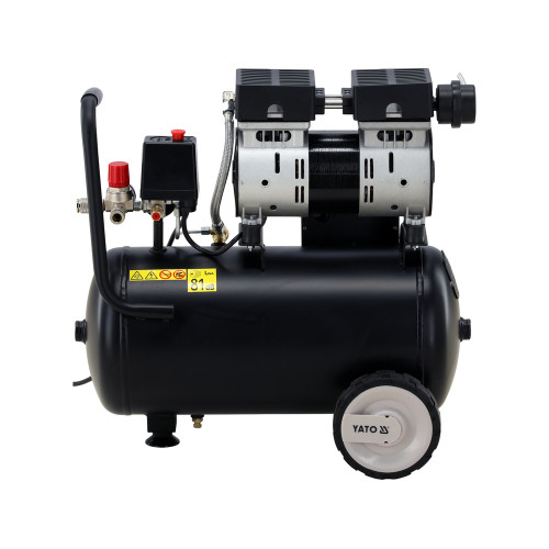 Компрессор безмасляный YATO 230 В, 750 W, 8 bar, 140 л/мин, ресивер 24 л YT-23342