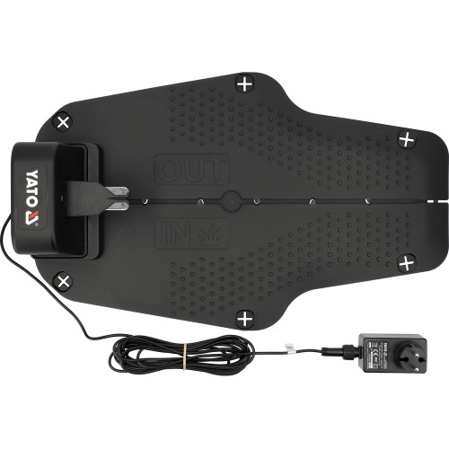 Газонокосарка робот акумуляторна YATO Li-Ion 20 В 2 А·год, площа до 300 м², ширина покосу 16 см, висота 20-50 мм YT-852090