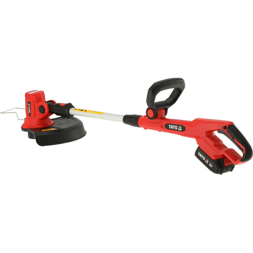 Триммер аккумуляторный YATO Li-Ion 18 В 2 А·ч, ширина покоса 25/35 см, леска Ø1.6 мм YT-85019