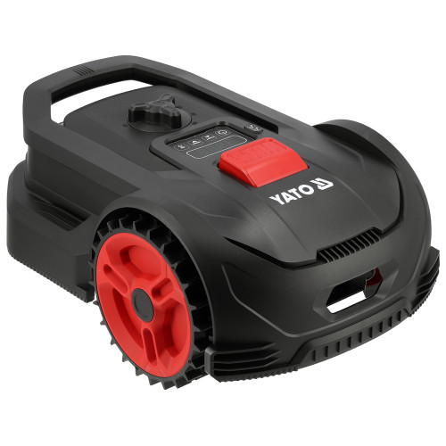 Газонокосарка робот акумуляторна YATO Li-Ion 20 В 2 А·год, площа до 300 м², ширина покосу 16 см, висота 20-50 мм YT-852090