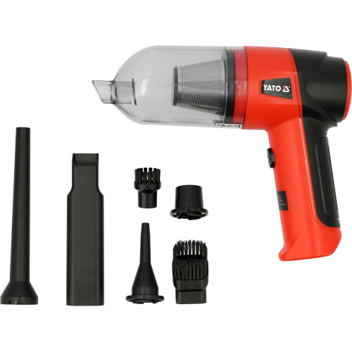 Порохотяг акумуляторний YATO Li-Ion 7,4 В 2 Аг, 70 Вт, HEPA, з подовжувачем і насадками YT-85687