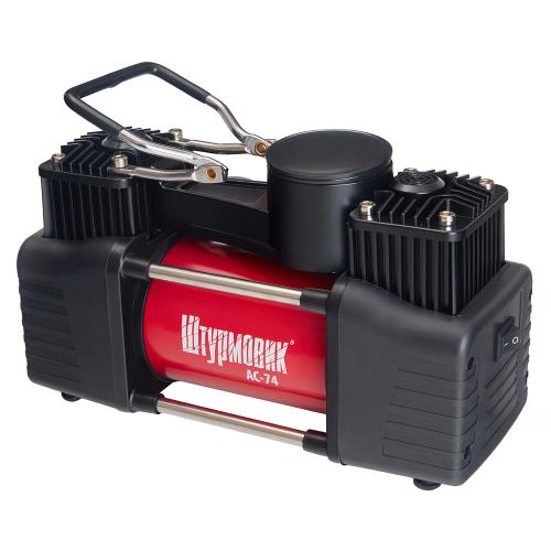 Компрессор "Штурмовик" AC-74 150psi/15Amp/85л/2 цилиндра/PU шланг 5,0м с дефлятором