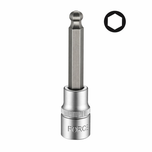 Головка-бита HEX с шаром 10 мм, привод 3/8", L=100 мм FORCE 33510010