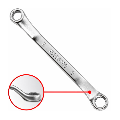 Ключи накидные отогнутые (укороченные) 45° FORCE серии 758S.. (CR-V)