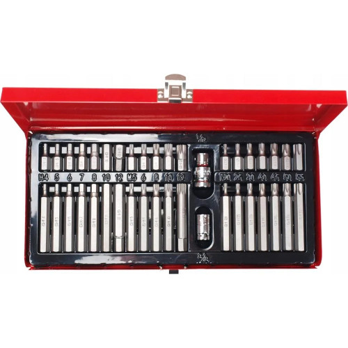 Набор бит HEX / SPLINE / TORX 40 ед. (сталь S2) KBGlobal KB04759