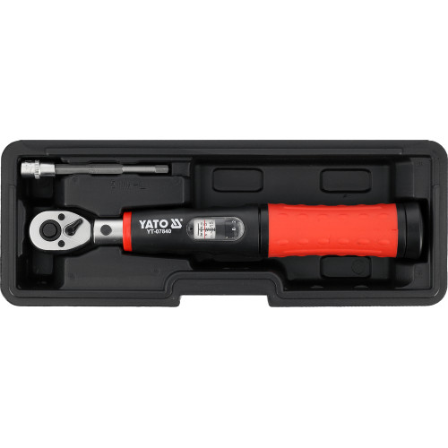Ключ динамометричний YATO YT-07840 1/4", F=5-25 Нм, L=240 мм, набір 11 предметів з бітами HEX TORX