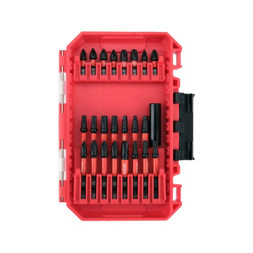 Набор ударных бит YATO PH, PZ, SQ, Torx, с магнитным адаптером 1/4", 24 предмета YT-78075