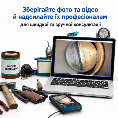Бороскоп TESLONG NTG450H для осмотра канала ствола, IPS-экран 4,5", камера Ø5 мм, жесткий зонд 66 см + гибкий кабель 91 см