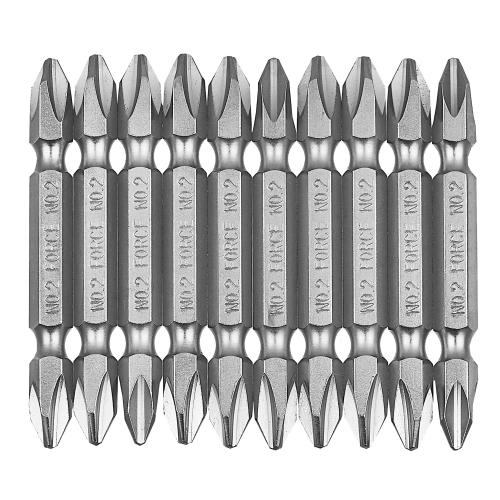 Набор двусторонних бит 1/4" PH2, 65 мм, 10 шт. FORCE 2101L