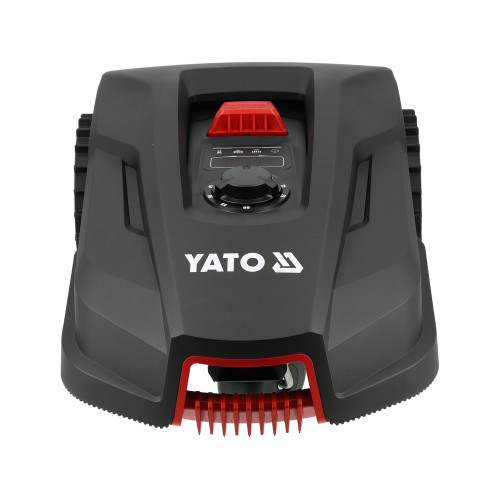 Газонокосарка робот акумуляторна YATO Li-Ion 20 В 2 А·год, площа до 500 м², ширина покосу 18 см, висота 20-60 мм YT-852091