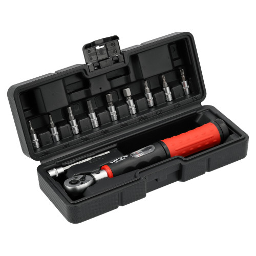 Ключ динамометричний YATO YT-07840 1/4", F=5-25 Нм, L=240 мм, набір 11 предметів з бітами HEX TORX