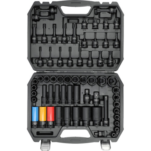 Набір ударних головок і біт з аксесуарами 1/2", 64 предмета YATO YT-10260 (CrMo, AS-Drive)