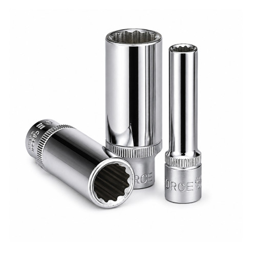 Головка торцевая глубокая 12-гранная FORCE 529501.4, размер 1/4", присоединение 1/4", L=50 мм