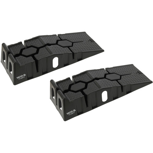 Рампи для автомобіля (2 шт.) YATO YT-55672, до 1,5 т на кожну, 900×330×200 мм (PP, чорні)
