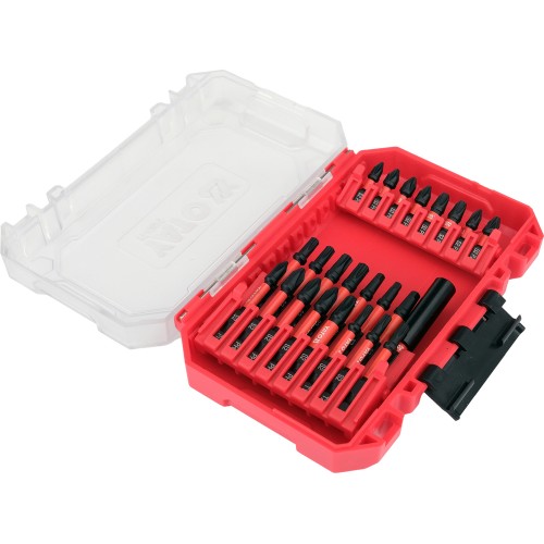 Набор ударных бит YATO PH, PZ, SQ, Torx, с магнитным адаптером 1/4", 24 предмета YT-78075