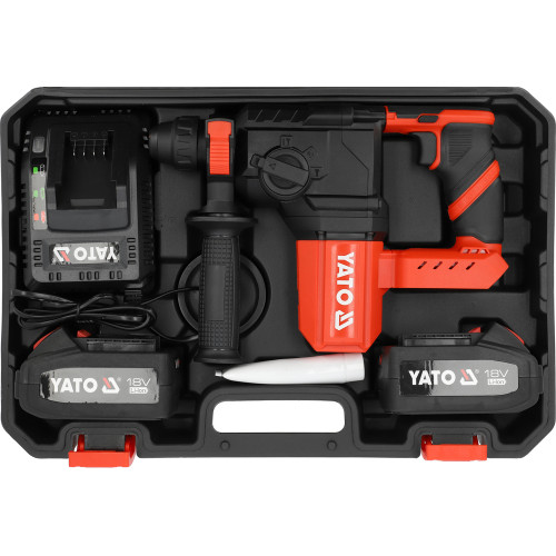 Перфоратор акумуляторний YATO YT-827722 SDS+ 18 В, 2x4.0 А·год, 2.5 Дж, до 22 мм