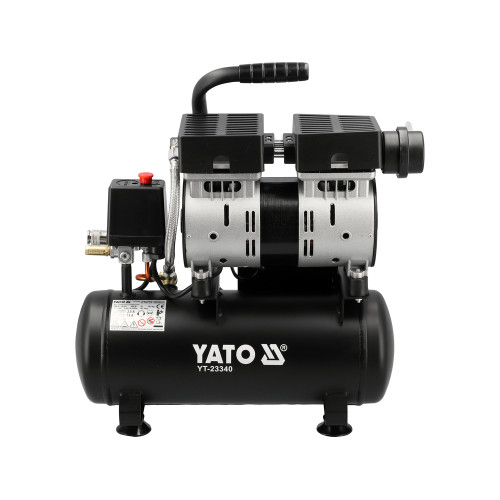 Компрессор безмасляный YATO 230 В, 550 W, 8 bar, 107 л/мин, ресивер 6 л YT-23340