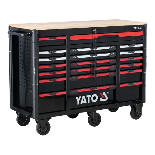 Шкаф-тележка для инструментов YATO на 6 колесах, 20 ящиков, 1425×575×1095 мм YT-09006