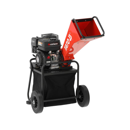 Измельчитель веток бензиновый YATO 4,1 кВт, двигатель 196 см3, для веток до Ø 50 мм, бак 3,6 л, контейнер 64 л YT-86150