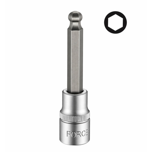 Головка-бита HEX с шаром 12 мм, привод 1/2", L=100 мм FORCE 34510012 F