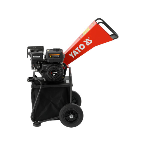 Измельчитель веток бензиновый YATO 4,1 кВт, двигатель 196 см3, для веток до Ø 50 мм, бак 3,6 л, контейнер 64 л YT-86150