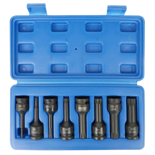 Набор ударных головок SPLINE 1/2" M5-M18, 8 ед. VIKTEC VT13101B