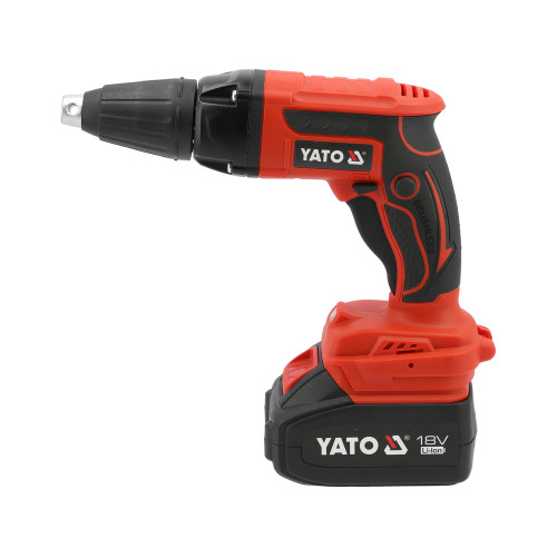 Шуруповерт YATO для гипсокартона аккумуляторный 18 В 4 Ач, лента 3,5-4,2 мм, 25-55 мм YT-82075