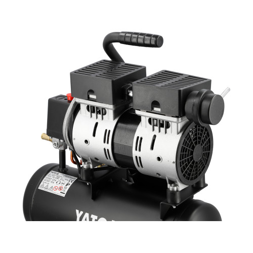 Компрессор безмасляный YATO 230 В, 550 W, 8 bar, 107 л/мин, ресивер 6 л YT-23340