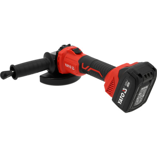 Шлифмашина угловая аккумуляторная бесщеточная 8500 об/мин YATO 18 В, 125 мм, плавный пуск YT-828251