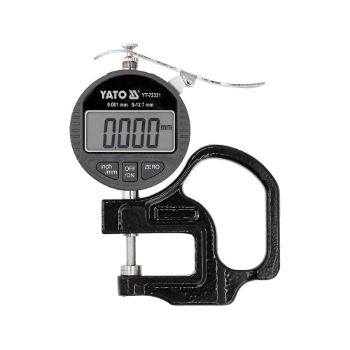 Толщиномер электронный 0–12,7 мм, ±0,001 мм YATO YT-72321