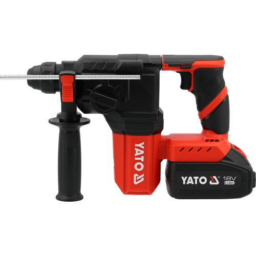 Перфоратор акумуляторний YATO SDS+ Li-Ion 18 В 4 АГод , J=2.5 Дж, Ø≤22 мм в бетоні, 3 режими в футля