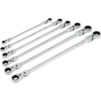 Набор ключей накидных удлинённых с трещоткой и шарниром 8-19 мм YATO YT-50390 (Cr-V, 90T)